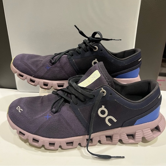 On Cloud X 3 Running Shoe Lightweight Training Midnight/ Heron Womens US 8.5 - Picture 1 of 6